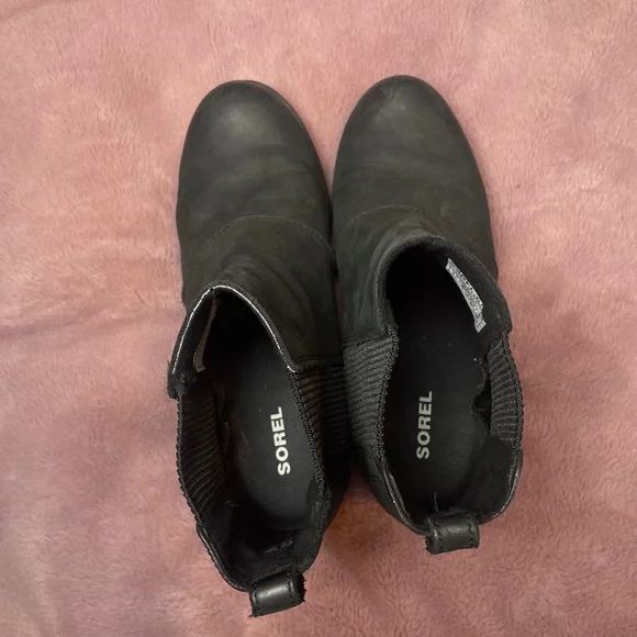 Sorel Joan Of Arctic II Wedge Chelsea Boot Black Womens Size 8.5 NL3022-010 - Picture 6 of 7